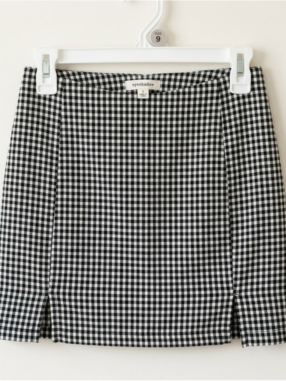 Eyeshadow Black and White Gingham Mini Skirt